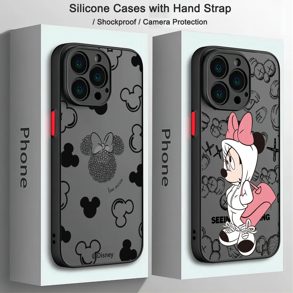 Brand Mickeys Minnies Mouse Phone Case For Samsung S24 S23 S22 S21 S20 S10 FE Note20 Note10 Plus Ultra Lite 5G Matte Transparent