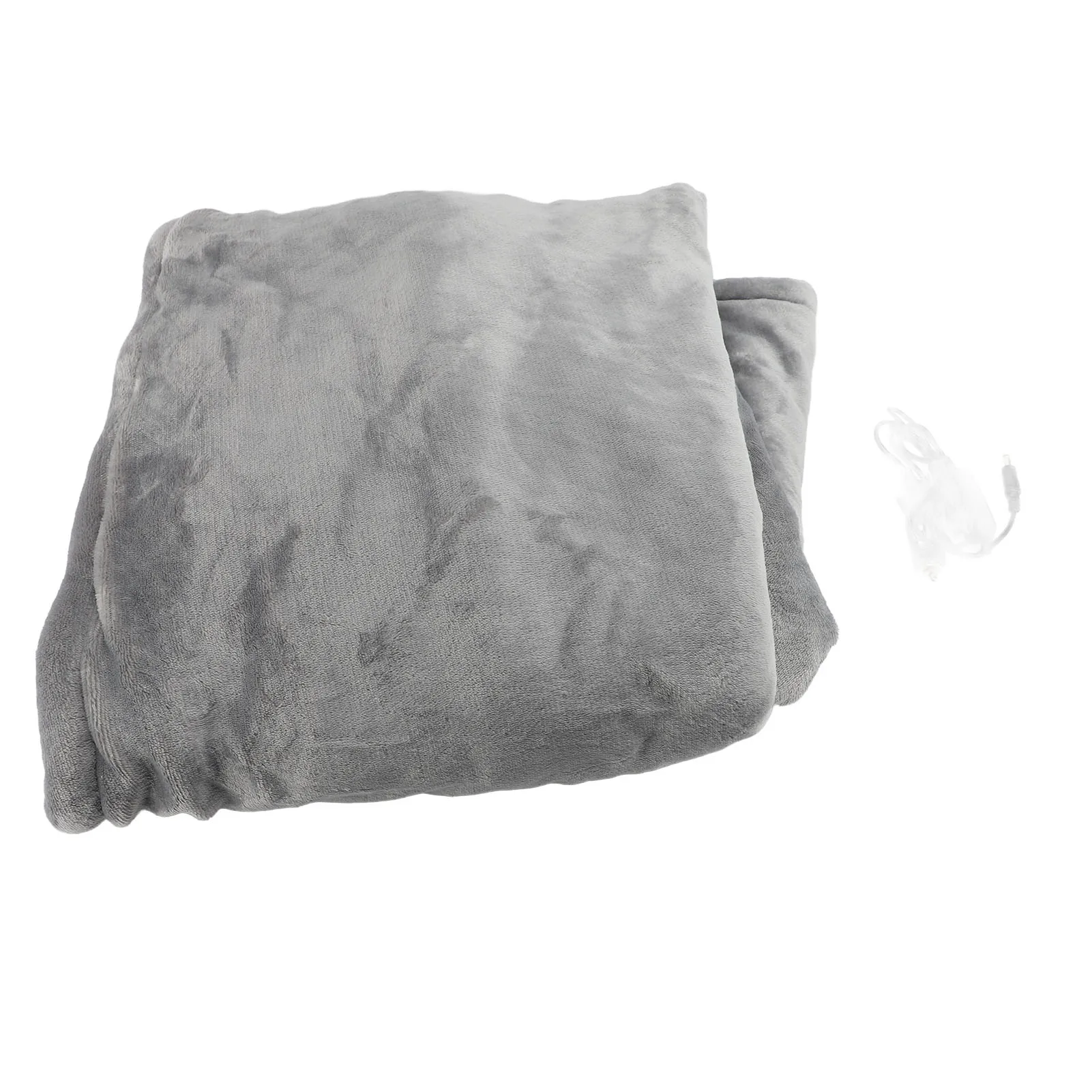 Portable Car Heating Blanket 12V Plug 3 Temperature Levels Soft Washable Flannel Sherpa Throw for Camping Road Trip SUV Truck