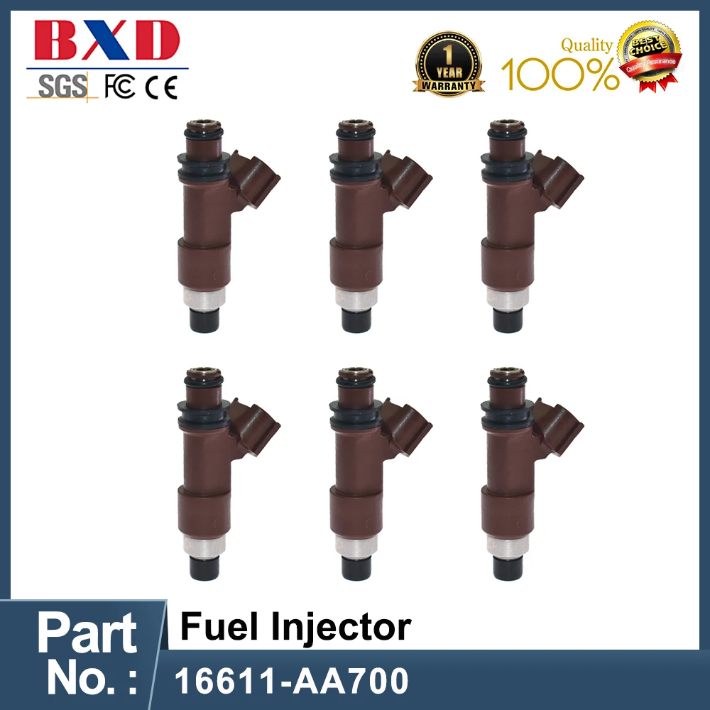 

1/6PCS 16611-AA700 16611AA700 Fuel Injector For SUBARU OUTBACK 2005-2009, LEGACY 2008-2009, B9 TRIBECA 2006-2007