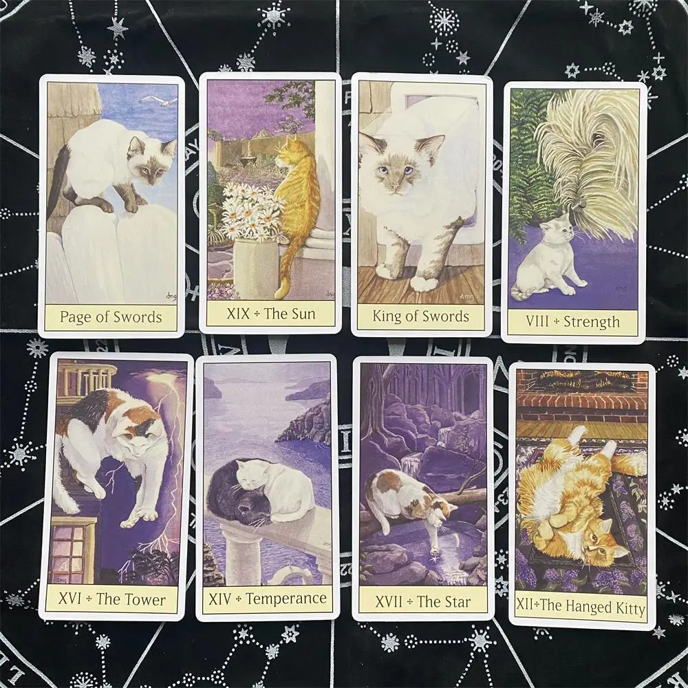 11.3*6.3cm Cat’s eye tarot cards A 78 Tarot deck English Version Board games with paper manual