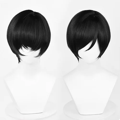 New! Ada Wong Cosplay Wig Short Black Anime Cosplay Wig Heat Resistant Synthetic Hair Role Play Wigs