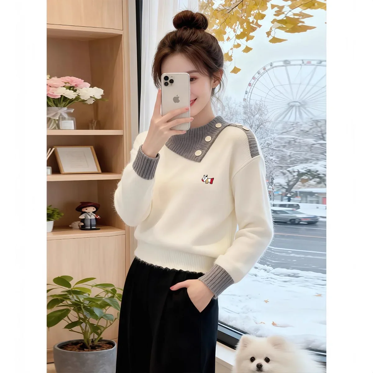 Women's Golf Sweater High-end Lapel Knitted Sweater 2026 Spring New Women's Fashion Golf Top Luxury Fashion Golf Clothing