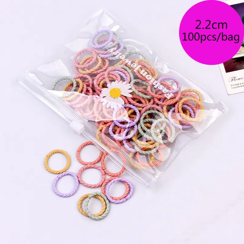 100/200Pcs Hair Ties Elastic Scrunchies Hair Bands Rope Kids Hair Accessories For Girls Gum Ponytail Holder Rubber Bands