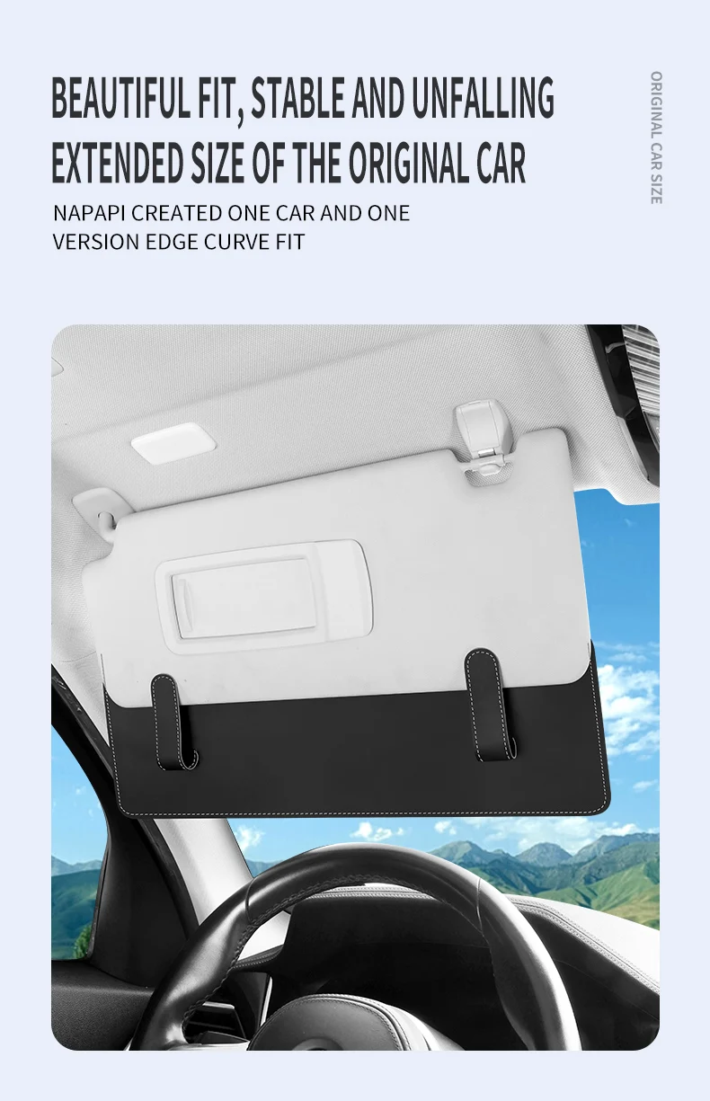 Neue Auto-Sonnenblenden-Verlängerungszubehörteile, Auto-Sonnenblenden-Verlängerer, Blendschutz, Sonnenschutz, Universelle Auto-Sonnenblenden-Kartenhalterung – Detail 3