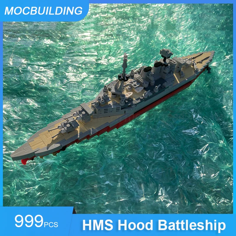 MOC Building Blocks HMS Hood Battleship Model DIY Assemble Bricks Boat Transport Creative Collection Display Toys Gifts 999PCS