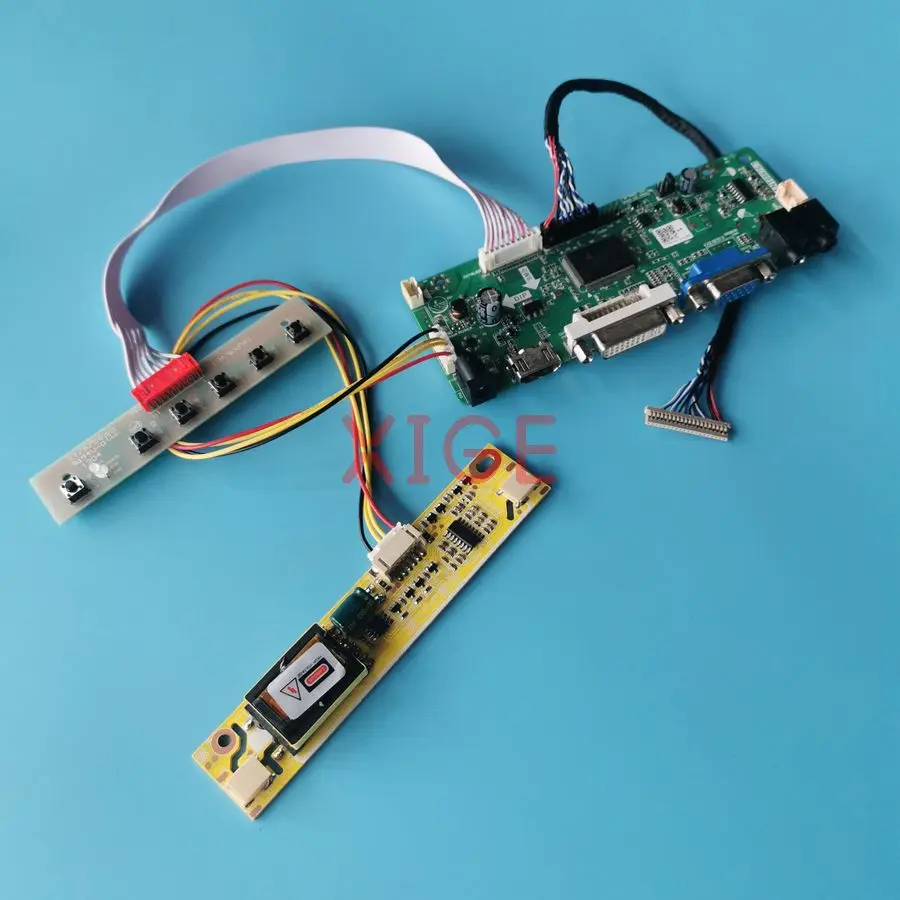 スクリーンドライブコントローラーボードフィット QD15XL13 HSD150MX17 HSD150MX15 HSD150MX14 1024*768 1024x768 2-CCFL 20Pin LVDS HDMI+DVI+VGA キット