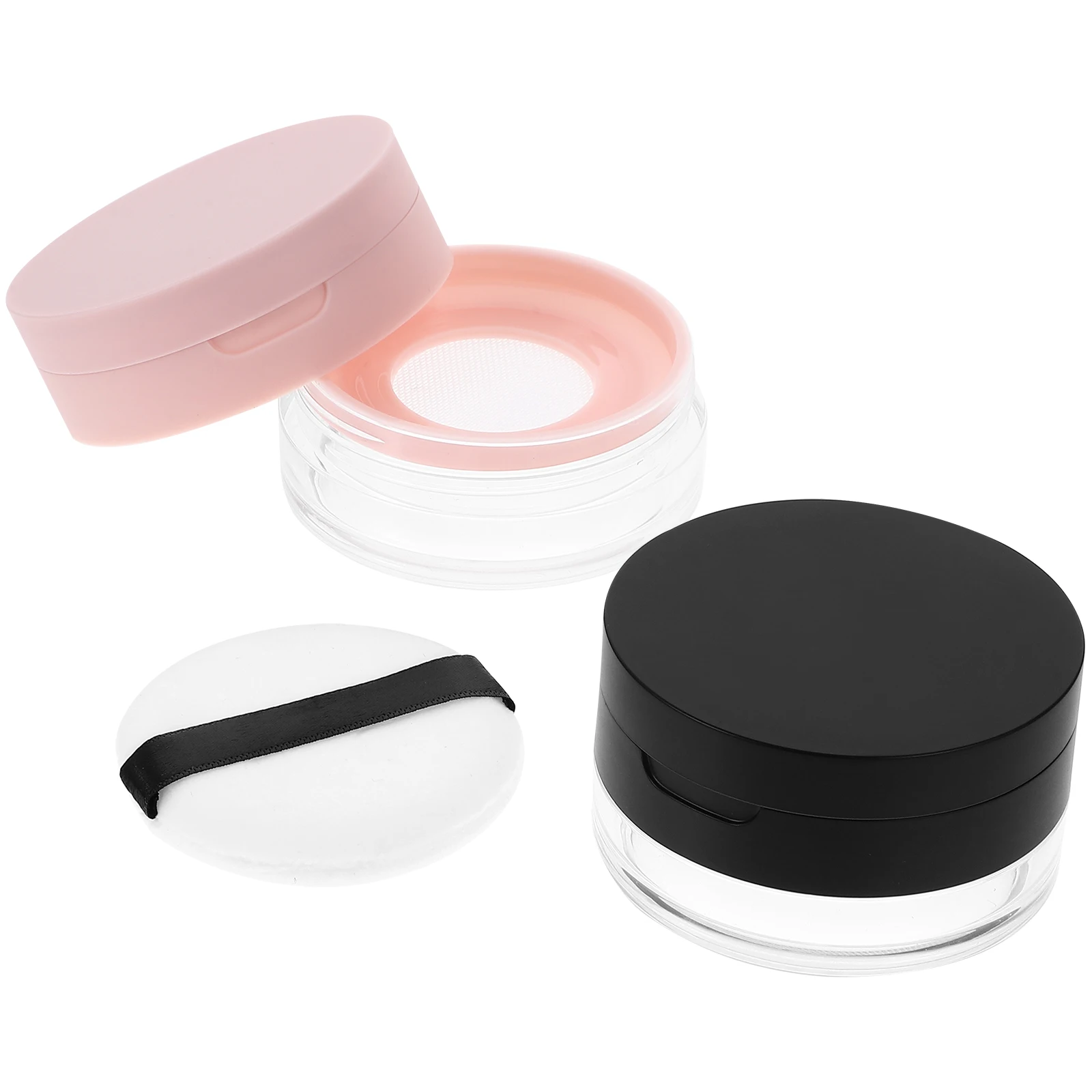 

2pcs 20g Empty Powder Boxes Portable Travel Containers Refillable Loose Makeup Foundation Cases Plastic Small Jars With Mirror