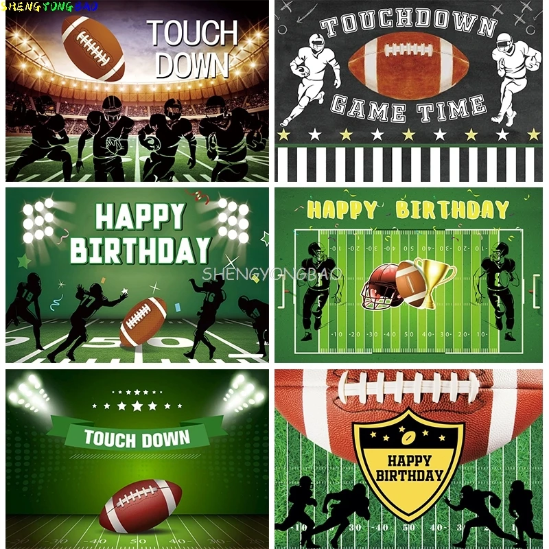 

American Football Photography Backdrops Birthday Party Boy Sports Stadium Touch Down Rugby Theme Photo Studio Background AF-01