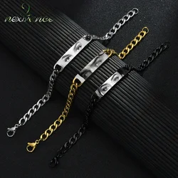 Nextvance Gepersonaliseerde Aangepaste Ogen Foto Armband Voor Vrouwen Mannen Roestvrij Staal Gegraveerde Oog Foto Bangle Paar Sieraden Gift