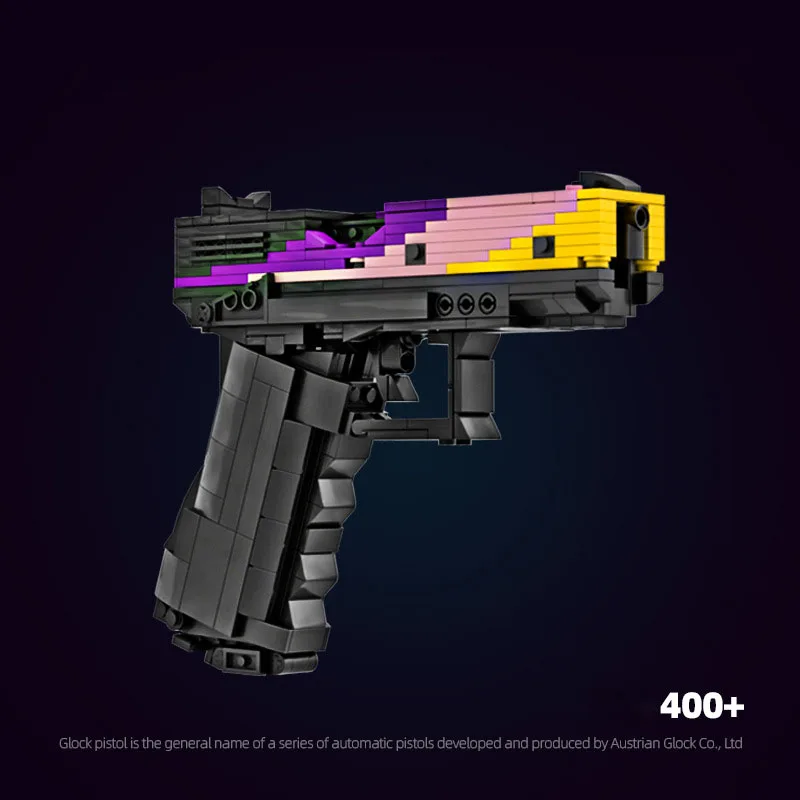 

MOC CSGO Glock Gradient Color Brand New Factory Building Block Gun Weapon Assembled Shooting Boy and Children's Birthday Gift