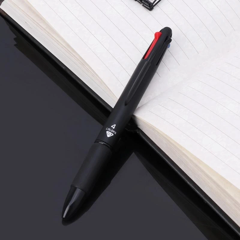 Multicolor 4 in 1 Ballpoint Pen 0.7mm Red Green Blue Refill School Office Supply