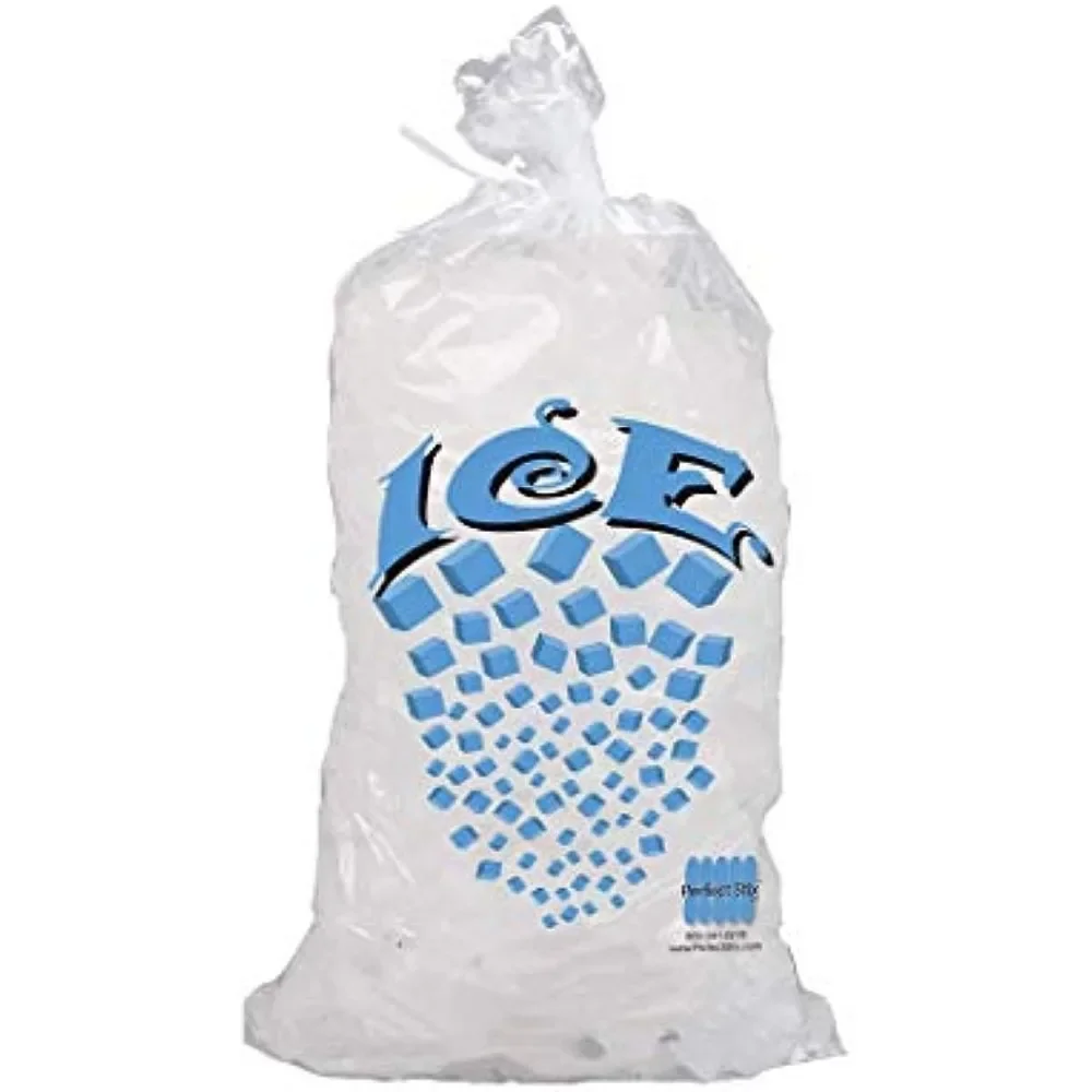 Fabricantes de gelo auto-limpantes com cesta, saco de gelo perfeito Stix Icebag10TT-50 com gabinete Twist Tie, 10 lbs (50/Pk), claro