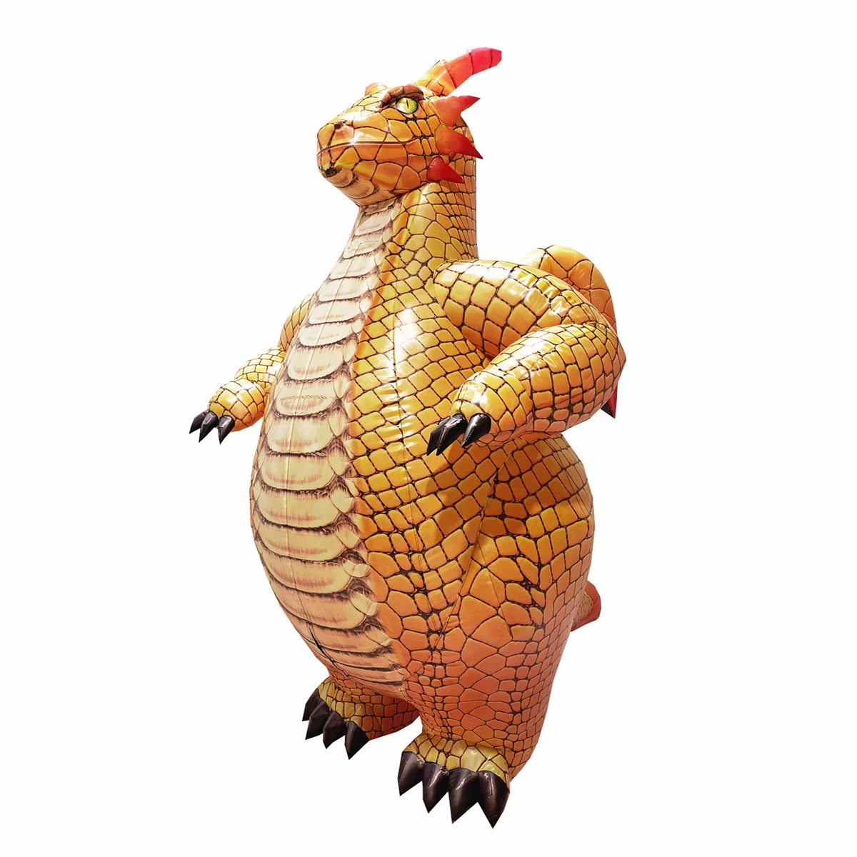 Inflatable Orange Dragon Costume Realistic Cosplay Dragon Clothing for Halloween Party Dress Up Suit