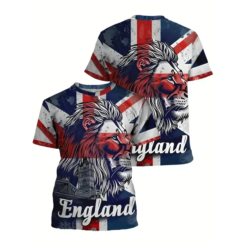 

British London Graphics T Shirt For Men New Design 3d Printed England T-shirt Sports Loose Tees Tops Round Neck Short Sleeves