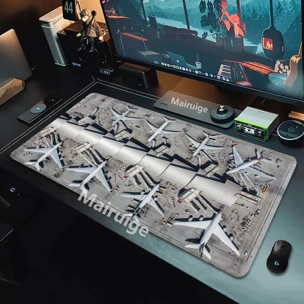 Alas Mouse Armada Pesawat Alas Meja Permainan Kantor Komputer Besar XXL Alas Mouse Keyboard Gaming Karet Antiselip Bantalan Meja Panjang