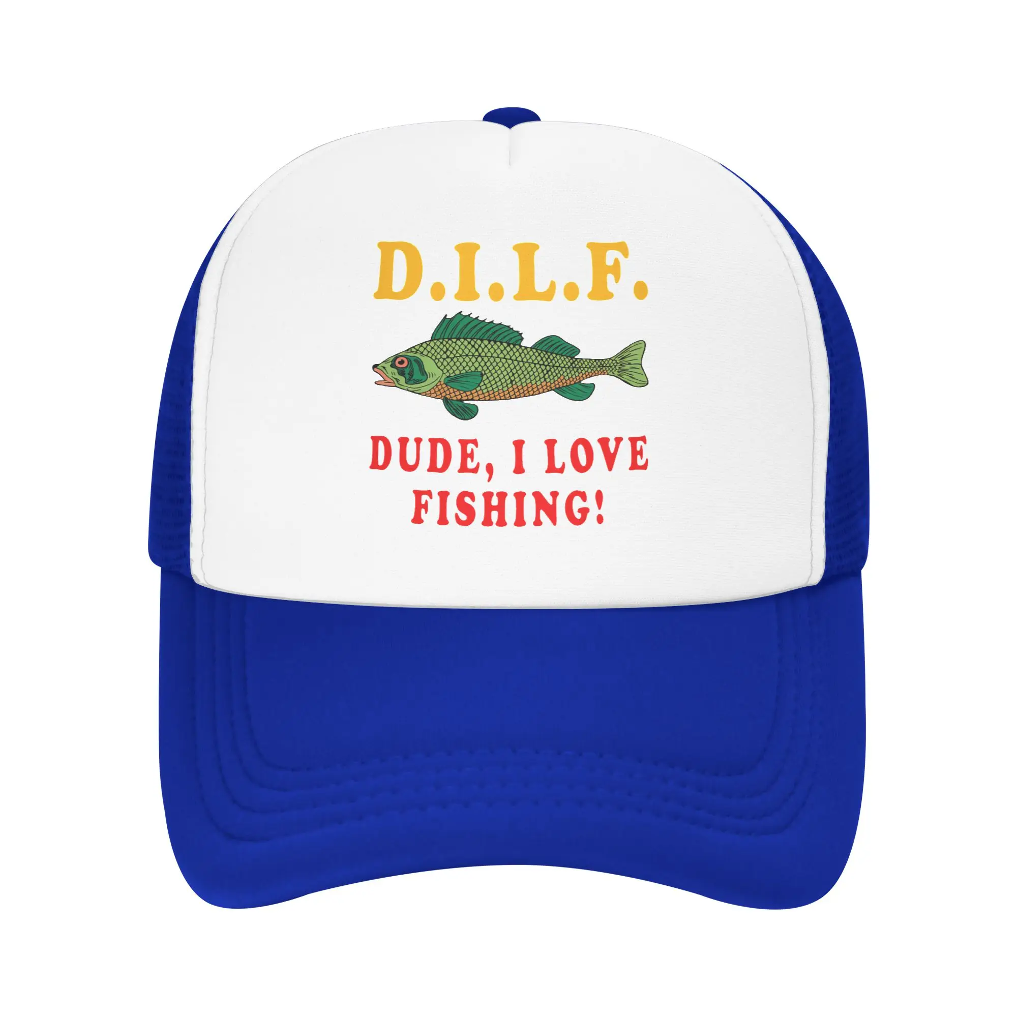Dude I Love Fishing DILF   Meme Baseball Cap for Men Women Personalized Breathable  Trucker Hat Streetwear Snapback Dad Hats