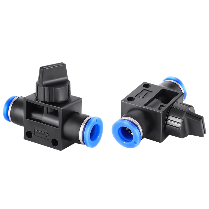 HVFF Air Pneumatic Hand Valve 2 Way Quick Fittings Push Connector Tube Hose Plastic 4/6/8/10/12mm Flow Limiting Speed Control