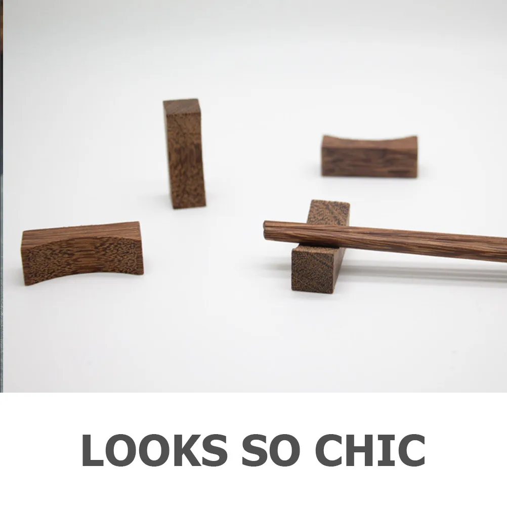 

12pcs Wooden Chopstick Rest Holder Japanese Style Spoon Fork Stand Home Kitchen Utensil Accessories Rustic Craft Decor