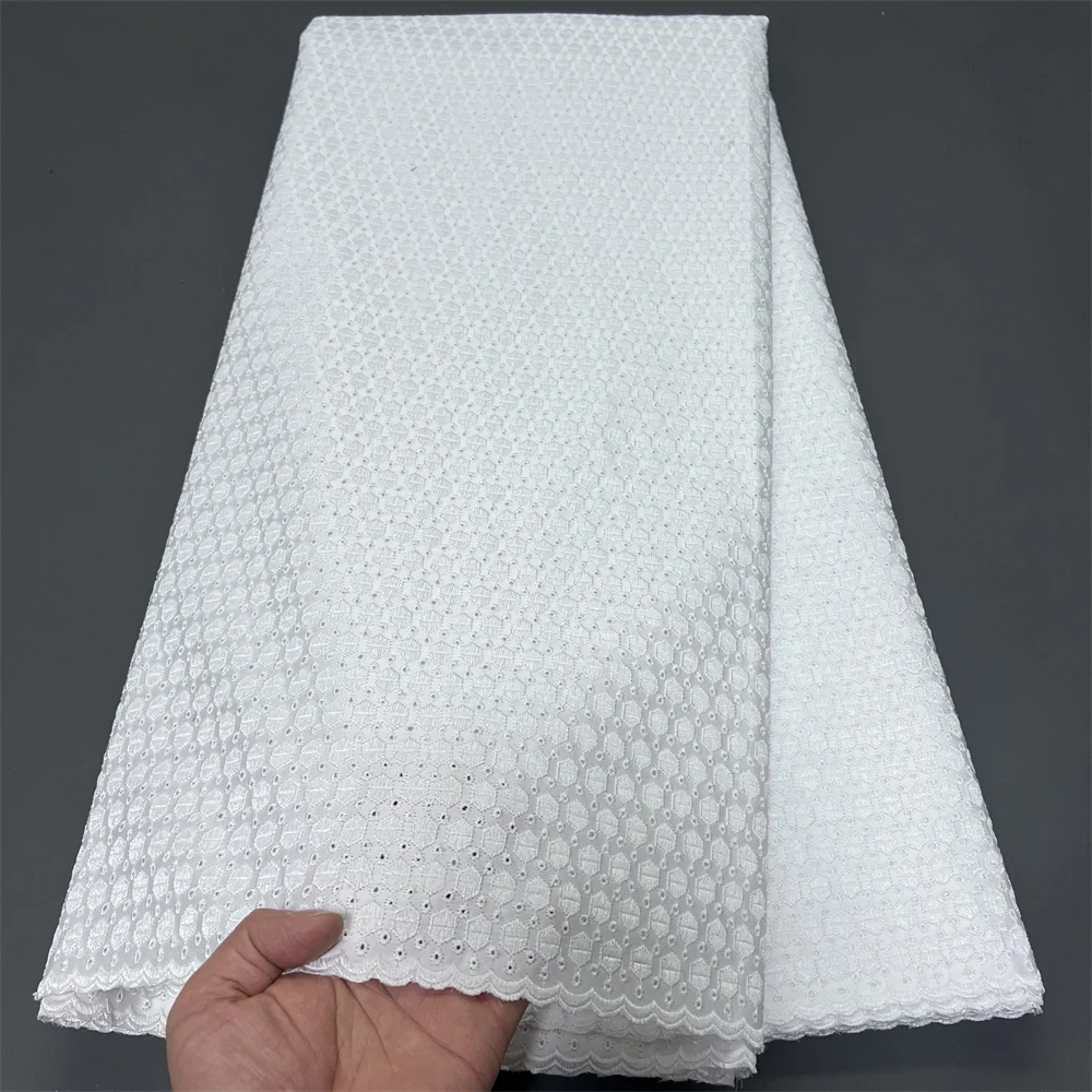 

Latest 2026 African Tulle Lace Fabric Nigerian Cotton Embroidery Wedding Dresses Prom Dresses High Quality hz1409 5Yard