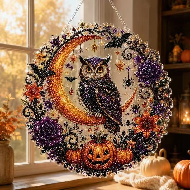Halloween-Geisterperlen-DIY-Bastelset, Perlen-Malset für Erwachsene, Herbst-Dankes-Perlen-Diamant-Malerei, Ausgefallener Niedlicher Stil; Kann für Herbstdekorationen, Wandbehänge, Bastelsets für Erwachsene, 3D-Perlenst – Detail 10