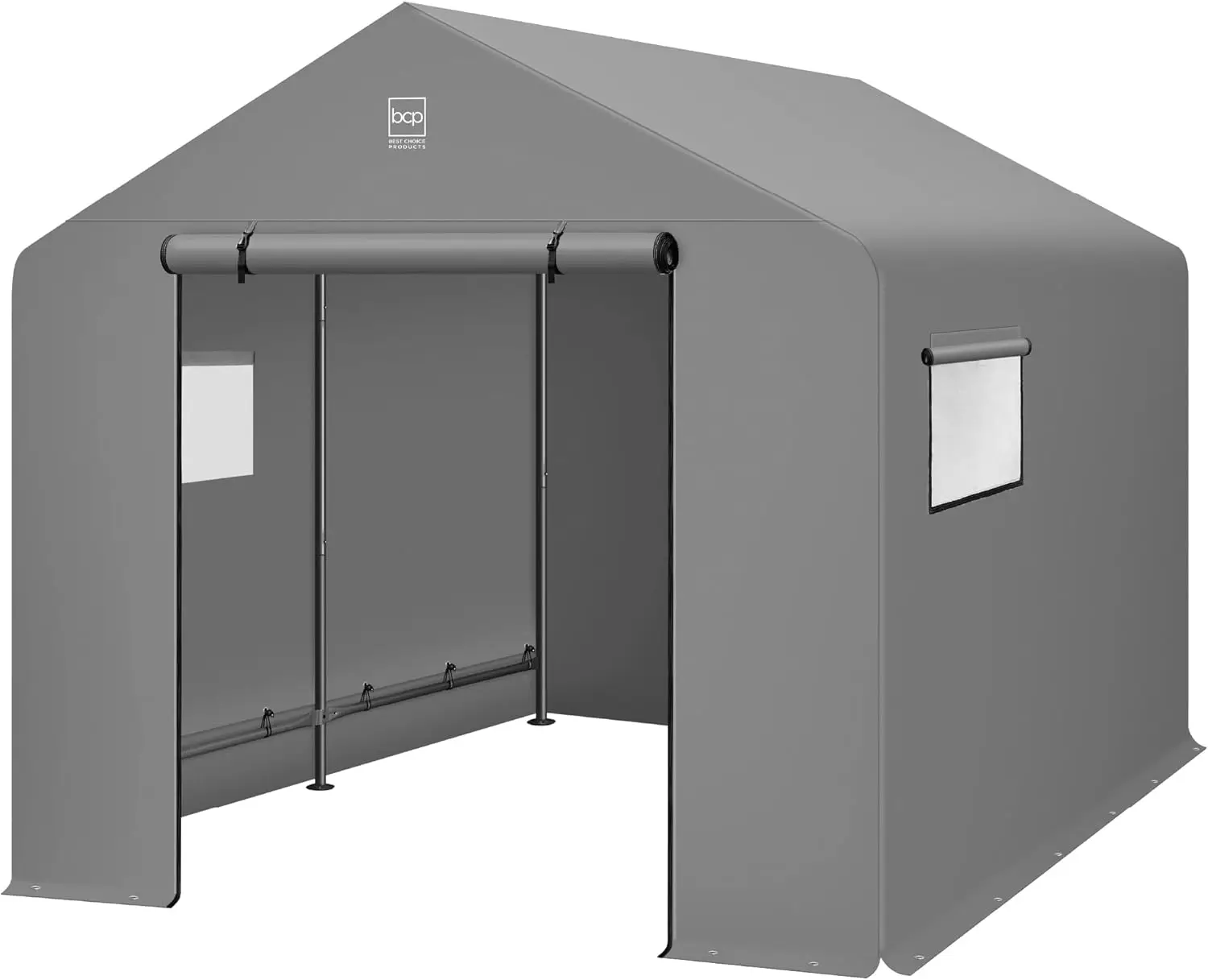 10x8ft Outdoor Storage Shed, Metal Frame, Weather-Resistant, Gray