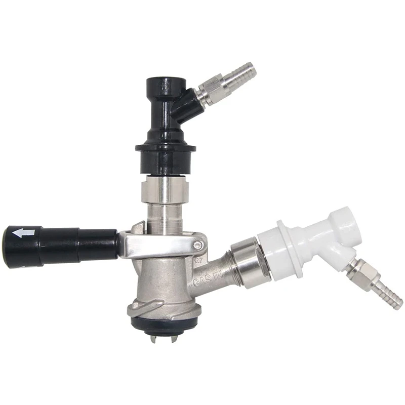 Ball Lock Keg Coupler Adapter Ball Lock Quick Disconnect Conversion Kit Keg Coupler 5/8 Thread Stainless Steel Gas & Liquid Post