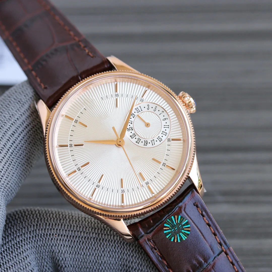 New Fashion Men's Watch Sapphire Glass Genuine Leather Waterproof Swimming Calendar Sports Quartz Watch Can be Customized