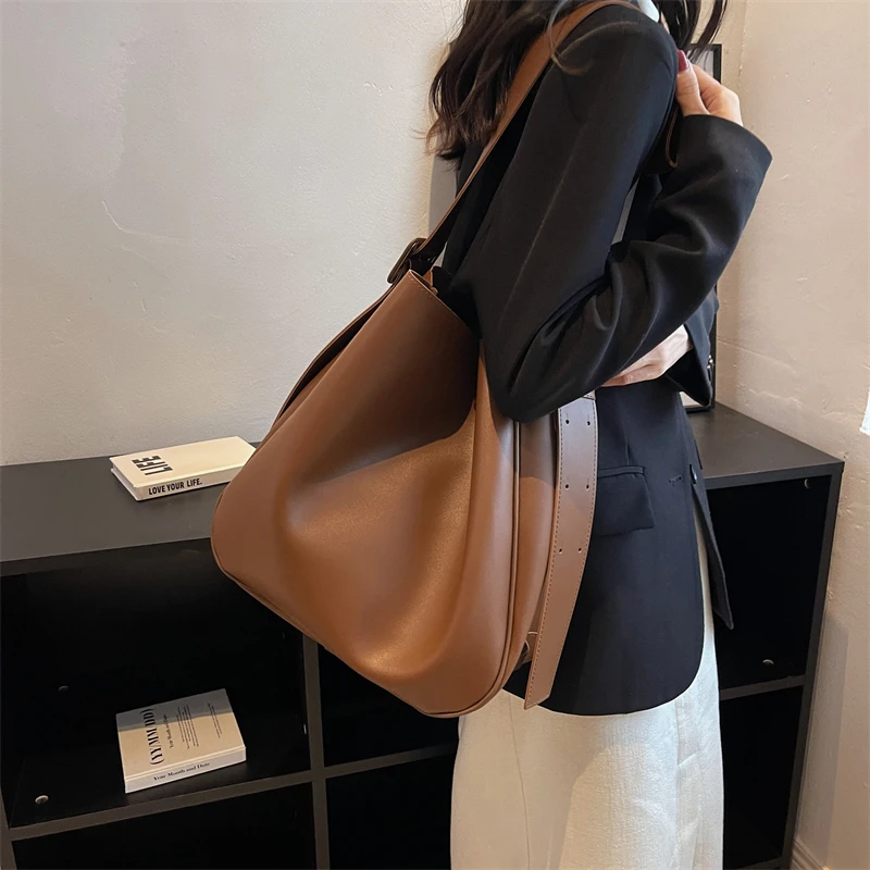 

2024 Fashion Women Shoulder Bags Tote PU Leather Crossbody New Portable Shopping Daily Casual Multi-function With Big Pockets