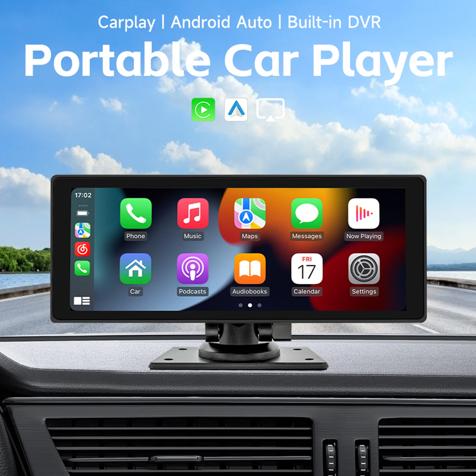 

10.26 Inch Car Bluetooth MP5 Player Wireless Carplay Built-In Car Recorder Camera Portable Multimedia Player Built-In 1W Speaker