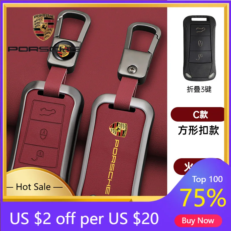 

Car Sticker For Porsche Cayenne Panamera Macan 911 Zinc Alloy Car 3 Buttons Remote Key Case Cover Protector Shell For Porsche Ca