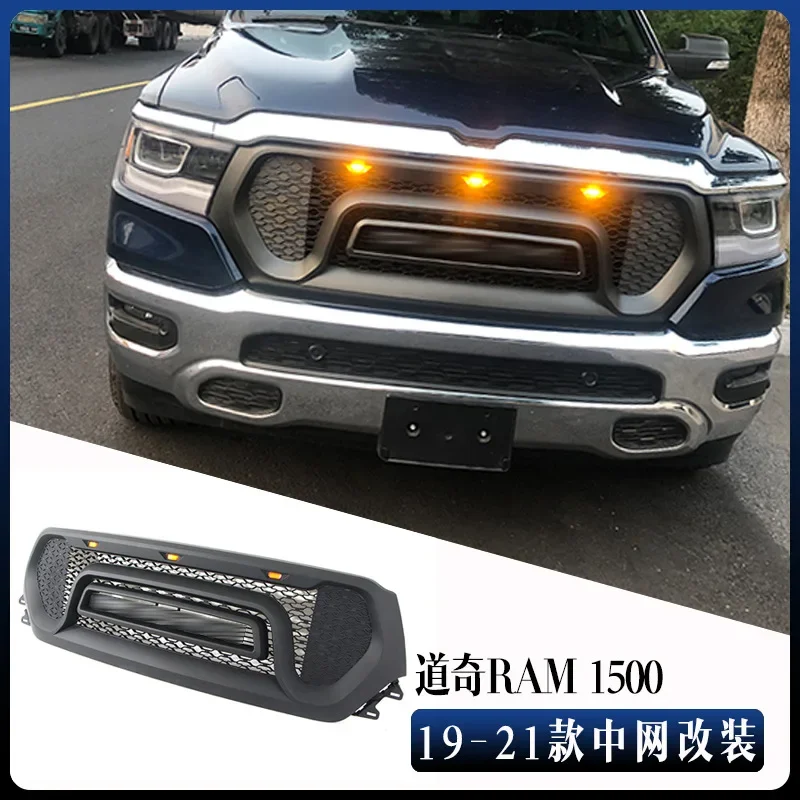 car Front Bumper Grill Center Grille fits for 2019-2021 Dodge RAM 1500 auto Grille