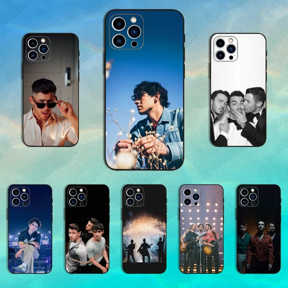 Funda de teléfono J-Jonas B-Brothers Band para iPhone 16,15,14,13,12,11 Plus,Pro Max, XS,X,XR,SE,Mini,8,7, funda negra de silicona suave