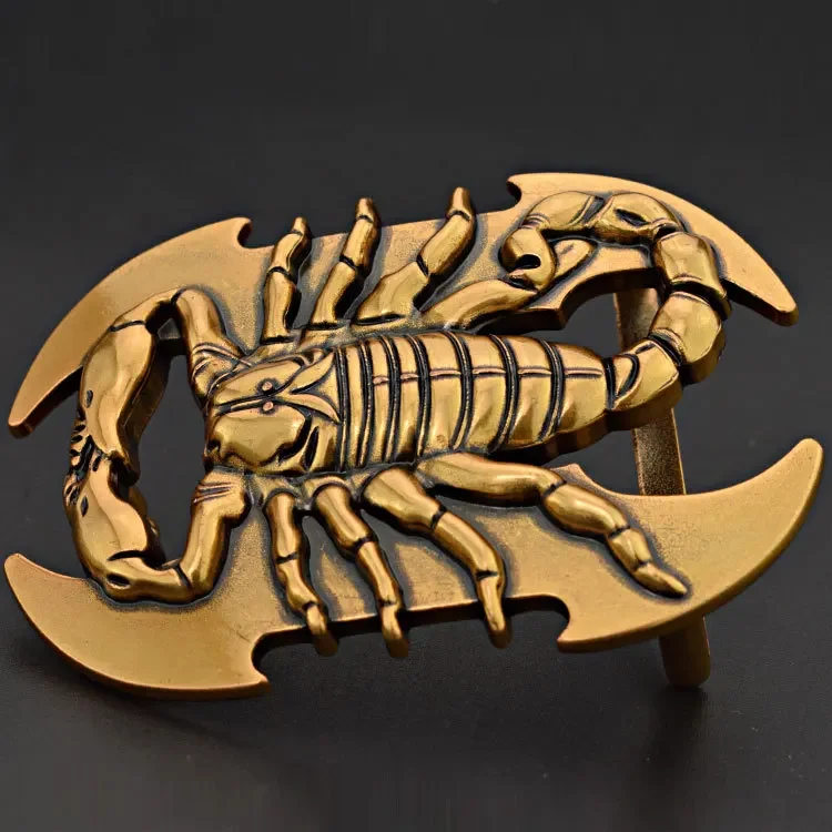 New Men's Belt Buckle Retro Scorpion Pattern Personality Leisure Belt Accessories 3.8CM Automatic Buckle