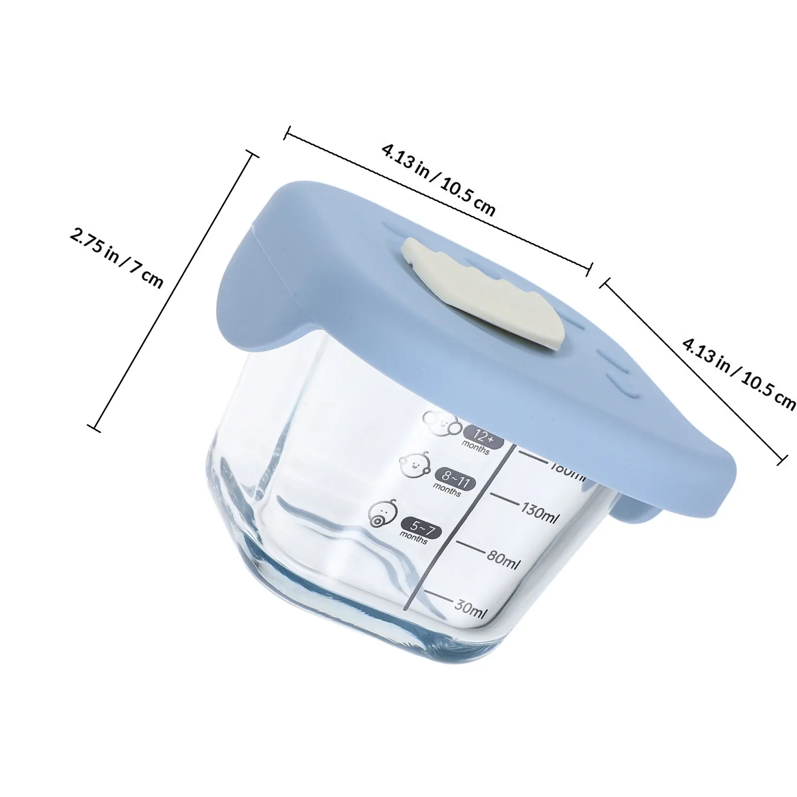 Large Glass Baby Food Bowl Clear Storage Container Baby Complementary Food Dish with Lid Microwave Freezer Safe