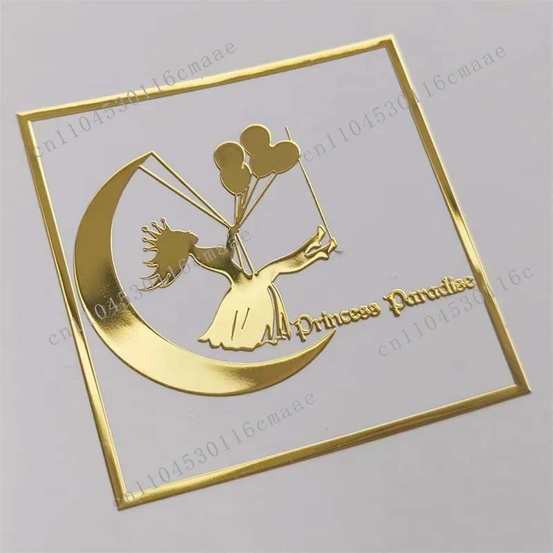 100PCS Custom Transfer 3D Sticker Shiny Gold Silver Transfer Sticker Company Logo Wedding UV Print Personalized Transfer Sticker