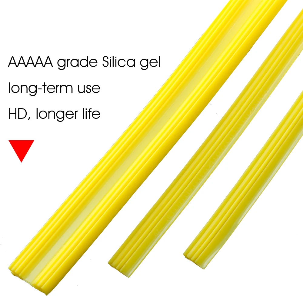 BEMOST-escobilla de limpiaparabrisas de 2 piezas para coche, tira de repuesto de Gel de sílice amarillo, 6MM, 14 ", 16", 17 ", 18", 19 ", 20", 21 ", 22", 24 ", 26" y 28"