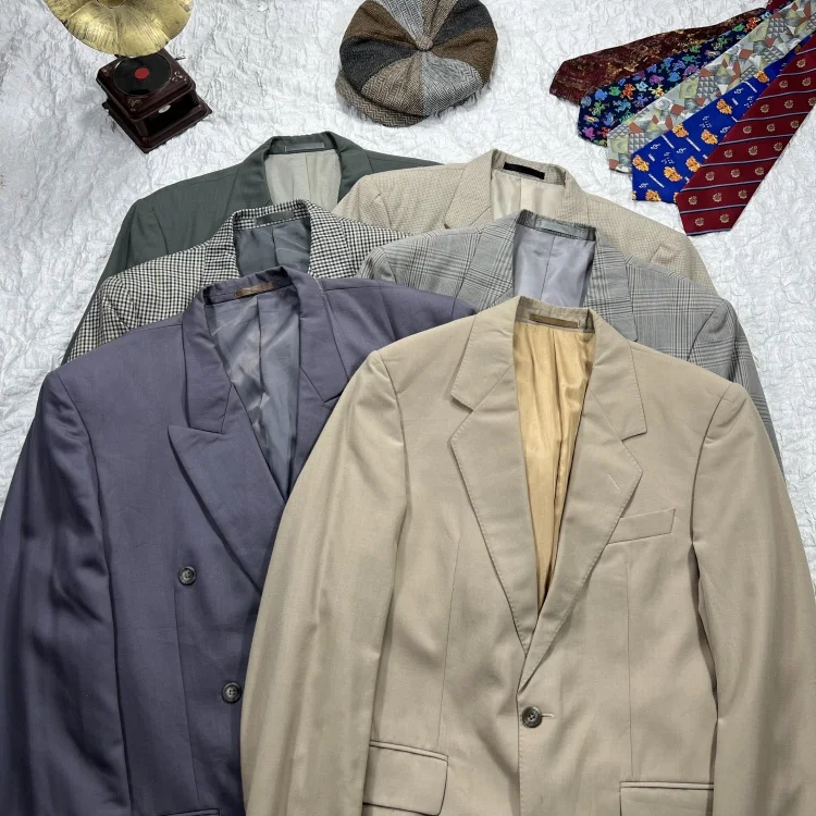 

Vintage Casual Thin Suit Jaet Briti Sle Busin Commute Office Summer Lightweight Waistcoat Long Sve Flat Collar