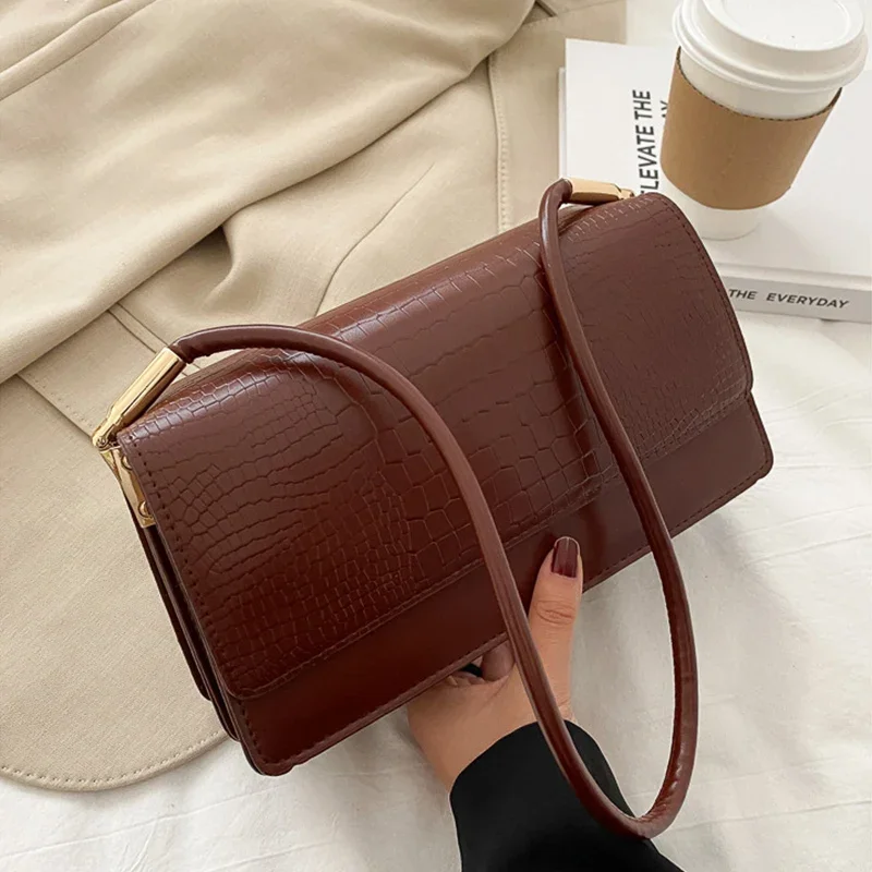 

Small Hand Bags Totes For Women Soft PU Leather Ladies Armpit Vintage Shoulder Bag Clutch Handbags And Purse Female Bolso