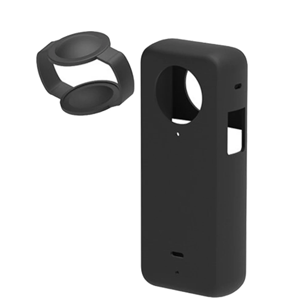 Capa de Silicone Anti-Drop para Insta 360 X3 Câmera de Ação Panorâmica, Capa protetora Dustproof, Preto