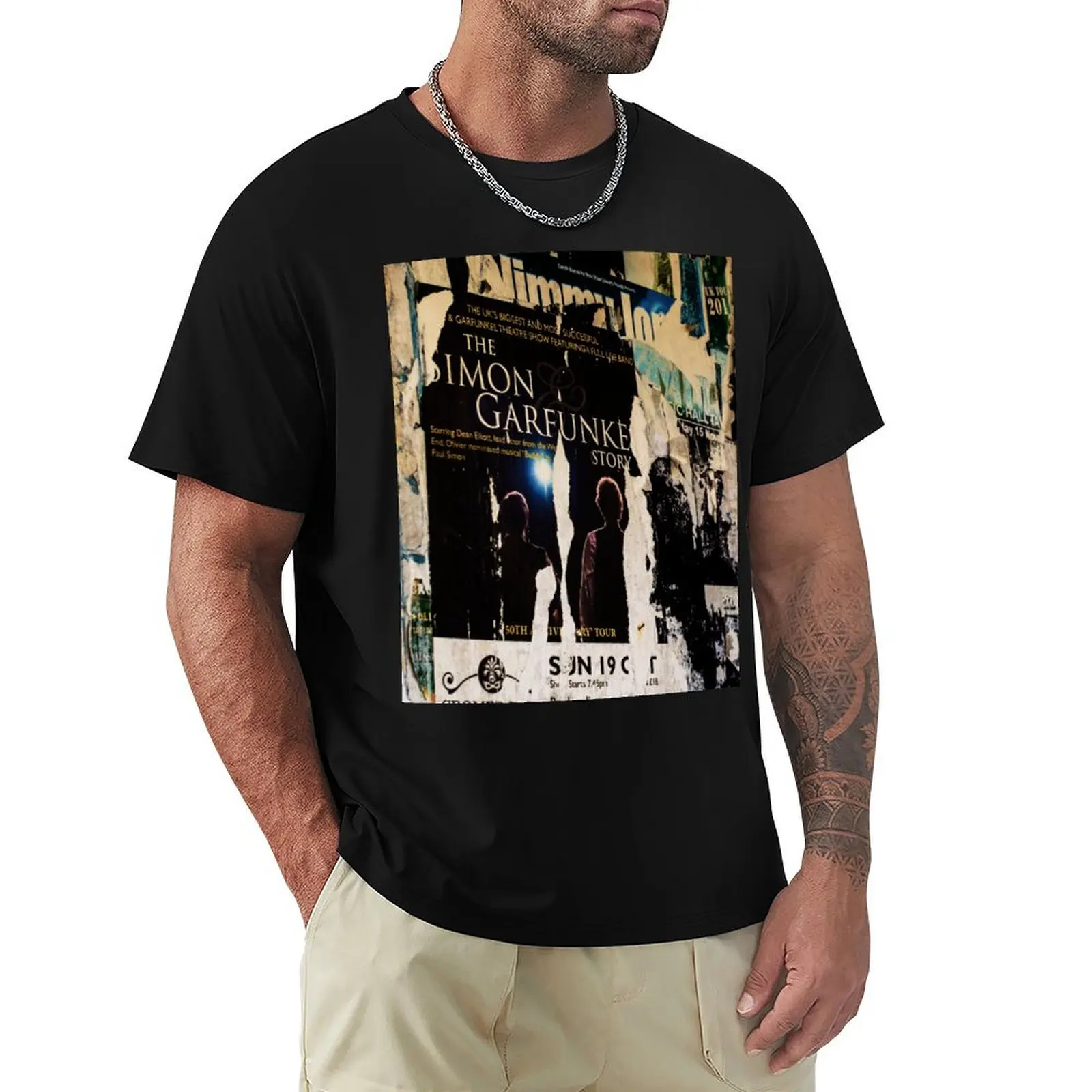 Ripped Poster for Simon & Garfunkel T-Shirt Casual Loose Daily Wear T-Shirt