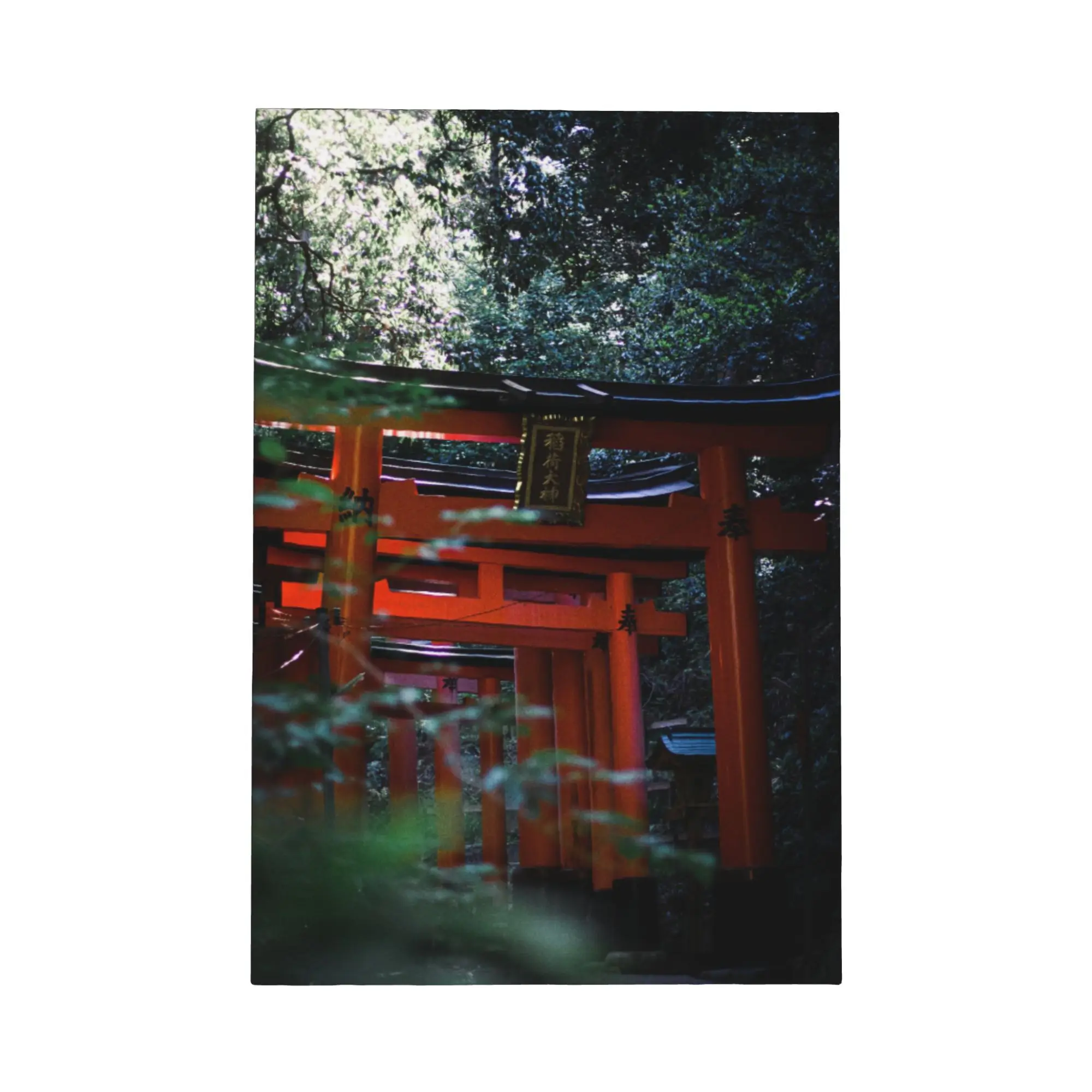Fushimi Inari Taisha Kyoto Japón, arte de pared enmarcado en lienzo, impresionante impresión escénica de camino de puerta Torii roja, póster del santuario Shinto