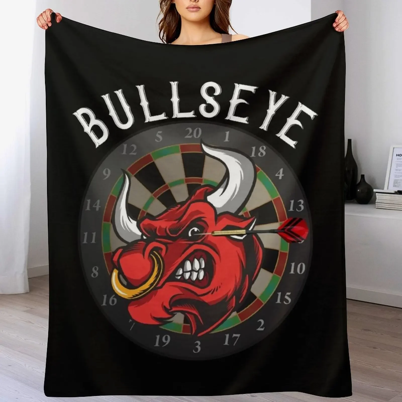 

Bullseye Darts Fan Dartfeil Dartboard Throw Blanket Designers Hairys Beach Quilt Blankets