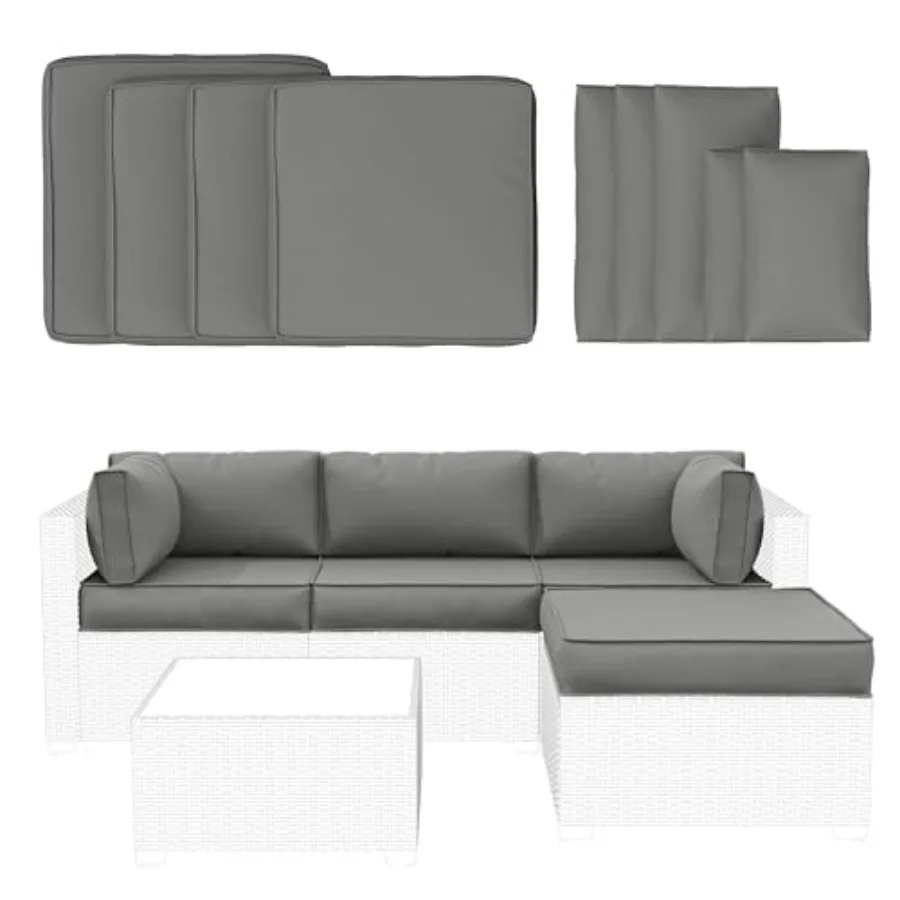 

9 Pcs Outdoor Patio Furniture Cushions Covers Replacement Waterproof and Fadeness for 5 Pack Outdoor Couch Cushions Covers SetC
