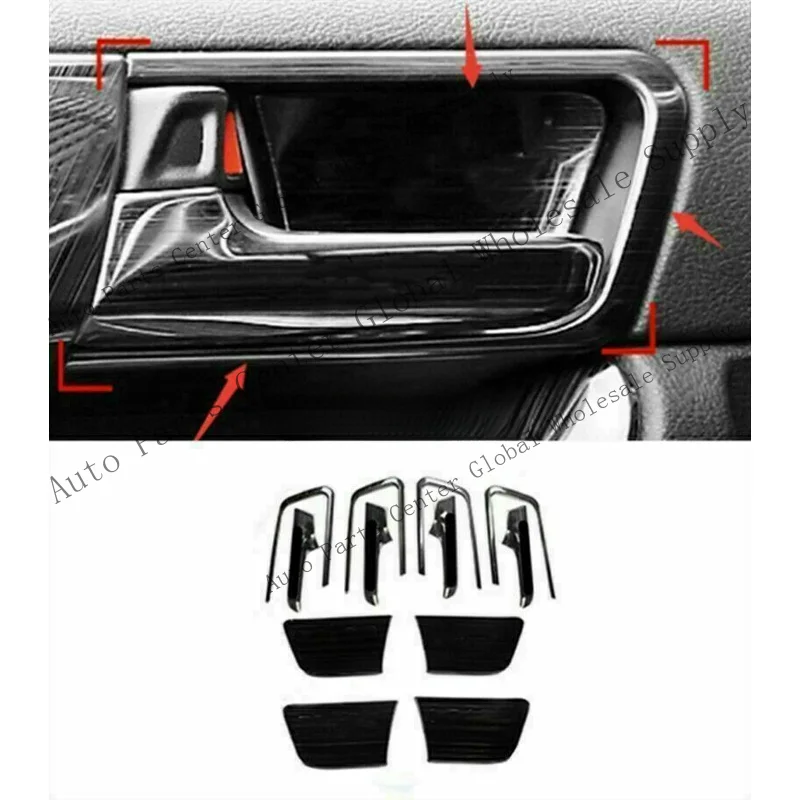 L+ For Toyota Prado FJ150 2010-2021 Black steel Inner Door Handle Frame Cover Trim
