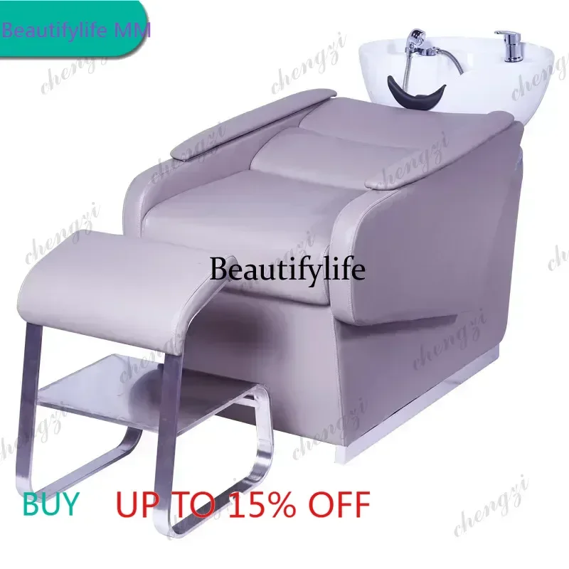 F182  Ceramic basin shampoo bed hair salon special semi-reclining beauty salon hair treatment bed