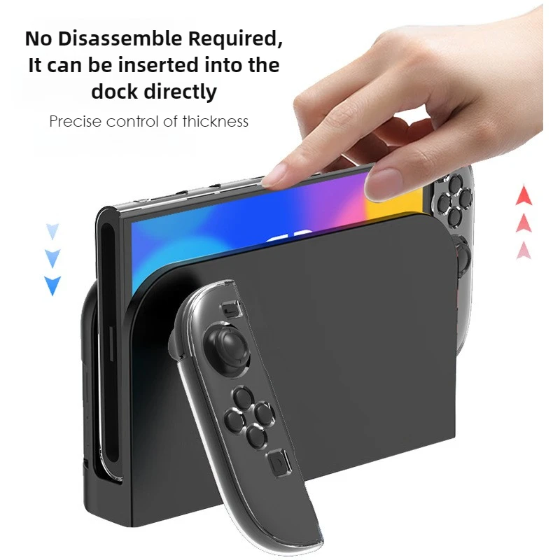Clear Protective Case Set for Switch 2 (2025) – Includes Transparent Slim Shell, Joy-Con Covers, Screen Guard & 4 Joystick Caps