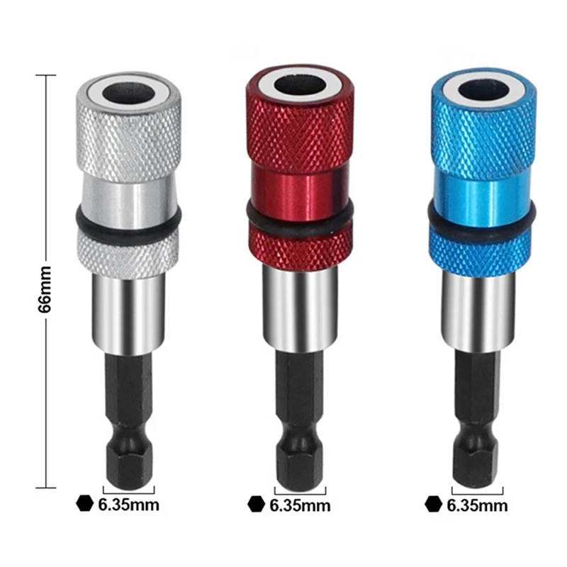 Hex Magnetic Screw Drill Tip Quick Locking Bit Holder Scewdriver Tool 1/4 Inch Guide Screwdriver Bit Extension Rod Wood Tools