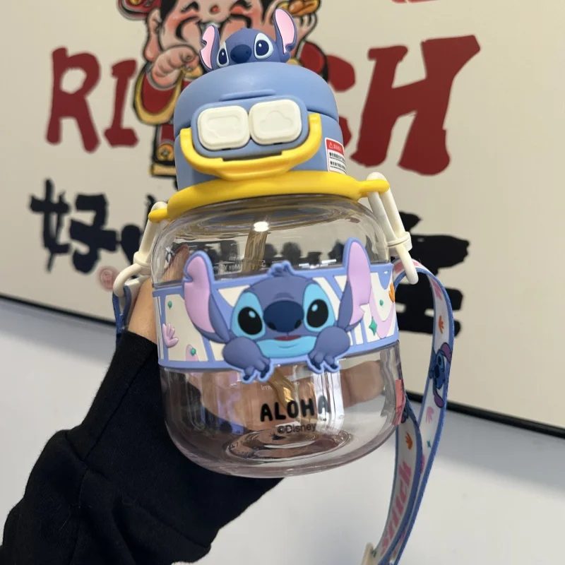 

Authentic Stitch Kids' Double-Use Tritan Water Bottle - Summer School Cup With Straw Official Licensed Product