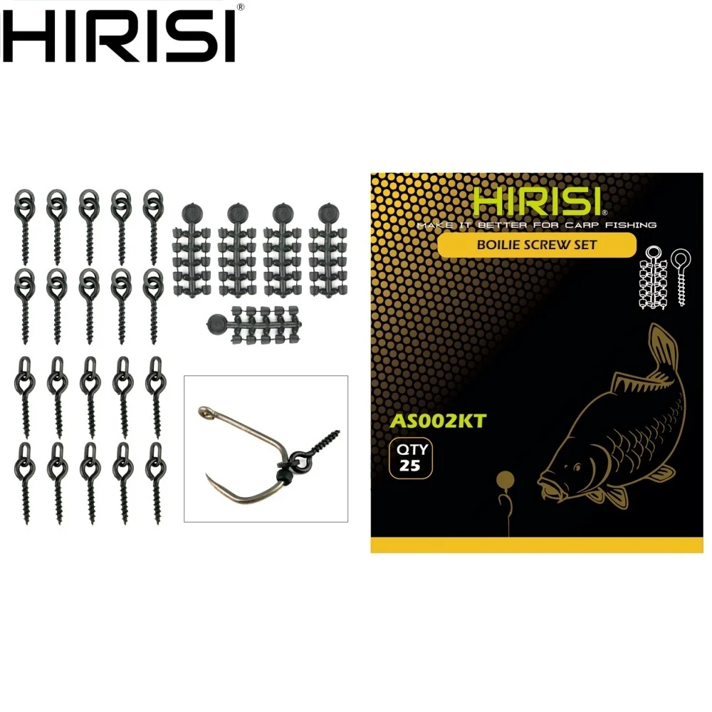 

Hirisi 50pcs Rubber Beads with 20pcs Boilie Screw Chod Rigs for Carp Fishing