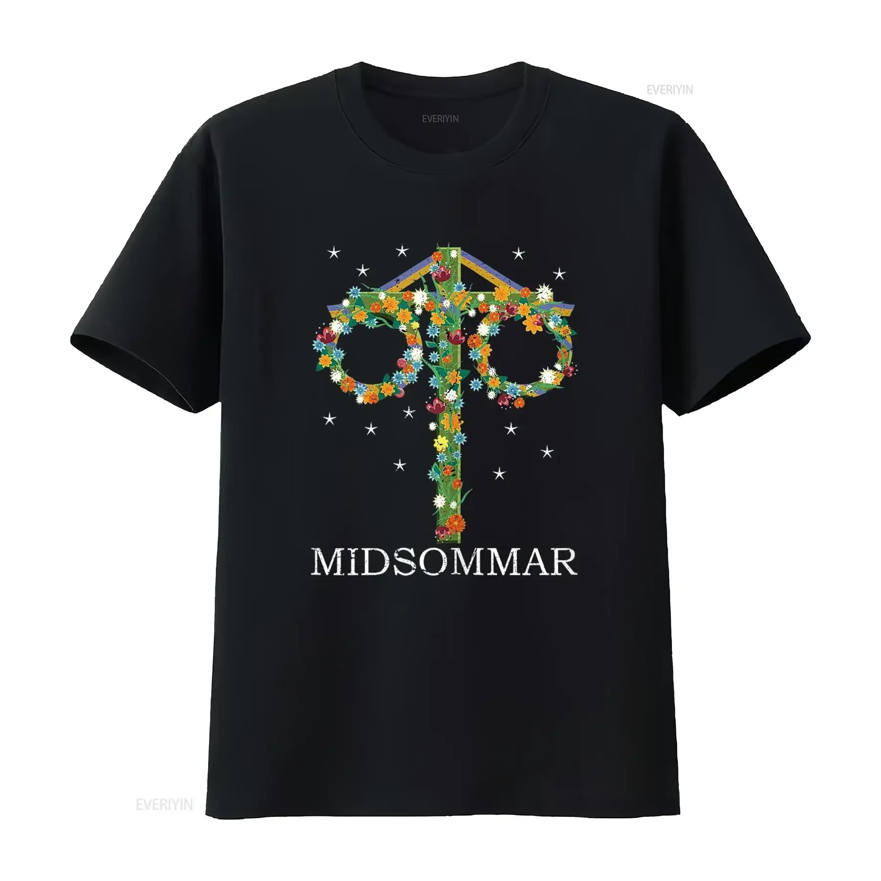 Midsommar Maypole Sweden Swedish Festival Summer Solstice T Shirt vintage Washed homme Unisex Slightly streetwear fashion